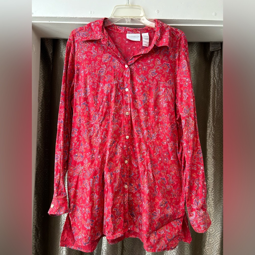 Elizabeth by Liz Claiborne Paisley shirt size 14
